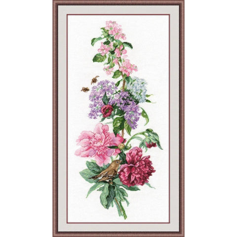 Peony Cross Stitch Kit