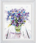 Blue Violets Cross Stitch Kit