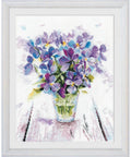 Blue Violets Cross Stitch Kit