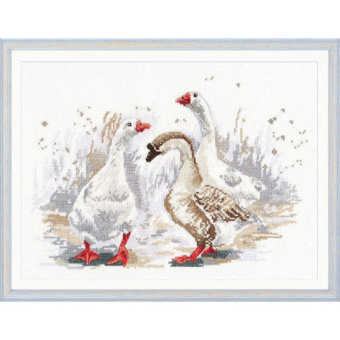 Three Funny Geese Cross Stitch Kit