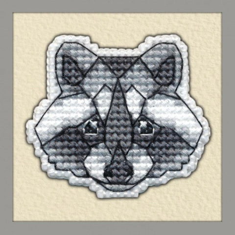 Raccoon Cross Stitch Badge Kit