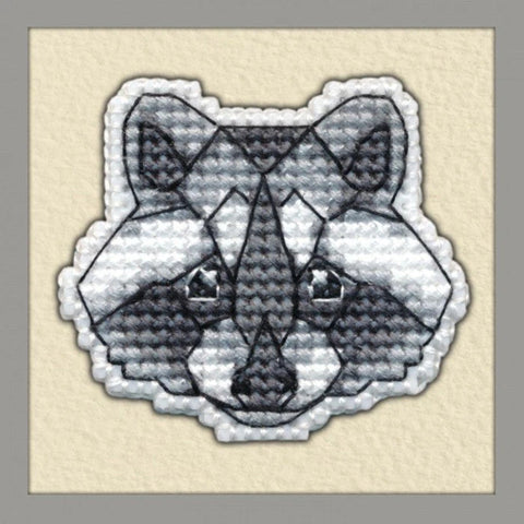 Raccoon Cross Stitch Badge Kit