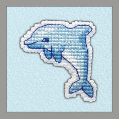 Dolphin Cross Stitch Badge Kit