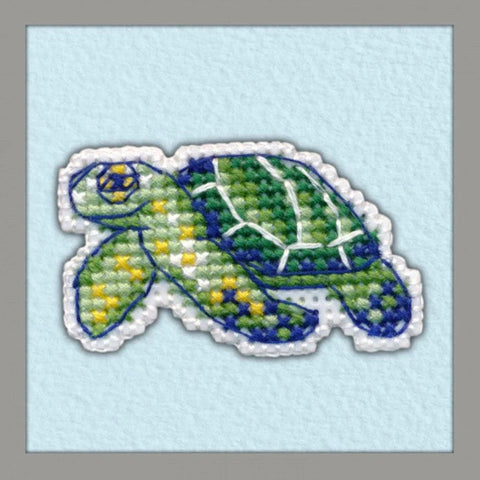 Mini Turtle Cross Stitch Badge Kit