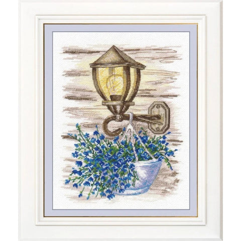 Cross Stitch Kit Lantern and Flowers