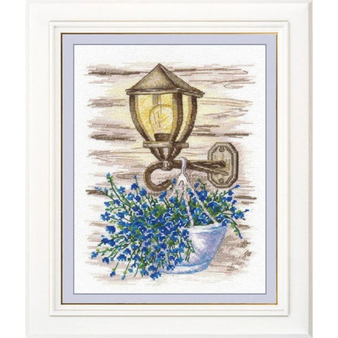 Cross Stitch Kit Lantern and Flowers
