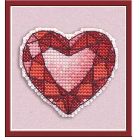 Heart Cross Stitch Badge Kit