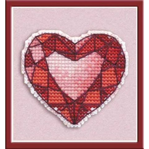 Heart Cross Stitch Badge Kit