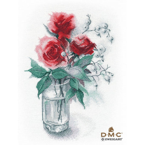 Roses and Snowdrops Cross Stitch Kit