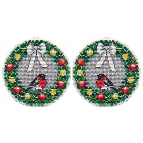 Christmas Wreath Ornament Cross Stitch Kit