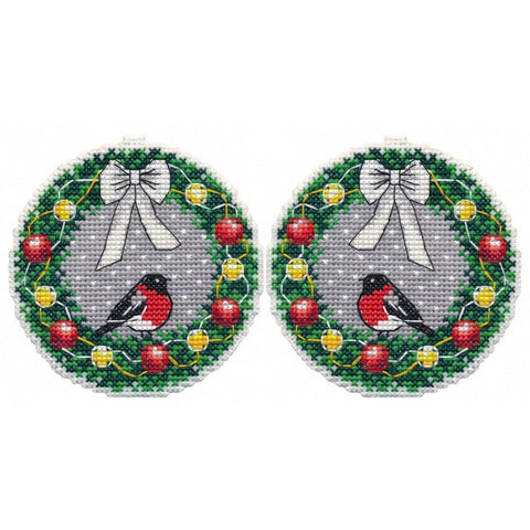 Christmas Wreath Ornament Cross Stitch Kit