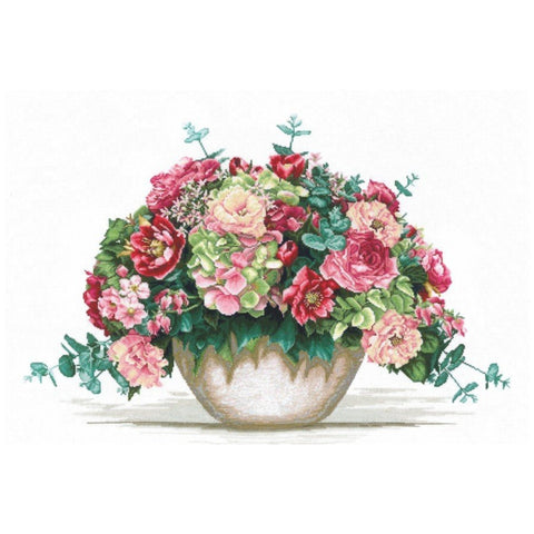 Bouquet With Hydrangea SANB-16 - Cross Stitch Kit by Andriana