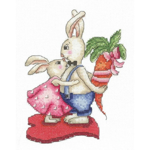 Bunnies Love And Carrots SANZ-38 - Cross Stitch Kit by Andriana