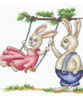 Bunnies First Date SANZ-39 - Cross Stitch Kit by Andriana