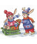 Bunnies Winter Games SANZ-43 - Cross Stitch Kit by Andriana