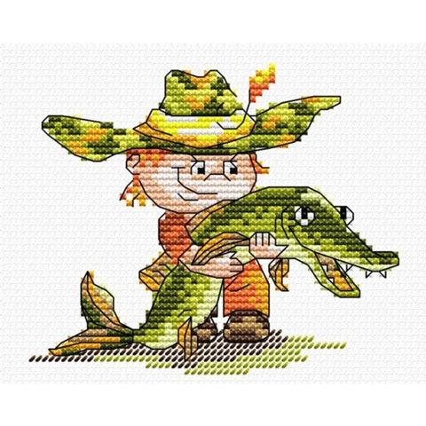 Cross Stitch Kit Catched the Fish SM-035