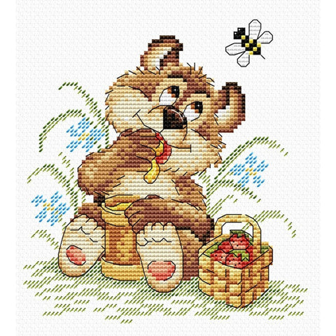 Cross Stitch Kit Bear Happiness SM-076