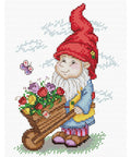 Cross Stitch Kit Dwarf in Red Hat SM-134