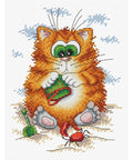 Cross Stitch Kit Cat at the Beach SM-148