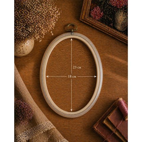 Clear Oval Embroidery Hoop 18 x 23 cm, Nurge Flexi