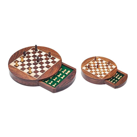 23x23cm Larger Magnetic Wooden Chess Set With Drawer