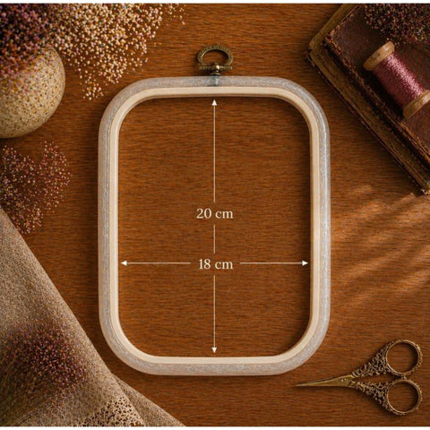 Square Embroidery Hoop 18x20 cm, Transparent, Nurge