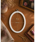 White Oval Flexible Embroidery Hoop 15.4 x 19 cm, Nurge