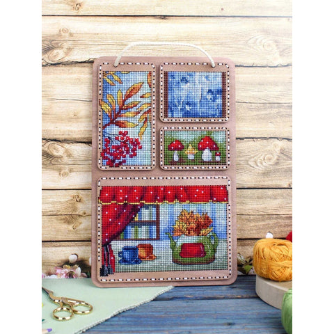 Wooden Cross Stitch Kit, Autumn Collage, MP Studia