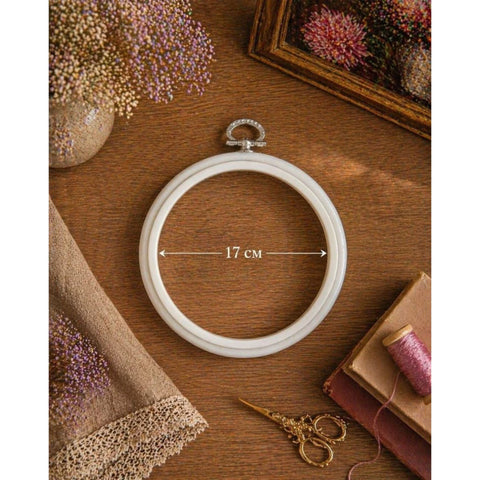 Nurge Flexi Embroidery Hoop 17 cm Round White