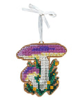Christmas Cross Stitch Kit on Wood, Mushroom and Plant Design, MP Studia