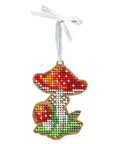 Christmas Cross Stitch Ornament Kit on Perforated Wood, MP Studia