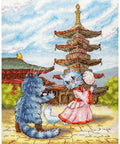 Cat Cross Stitch Embroidery Kit, Graceful Dance Design, MP Studia