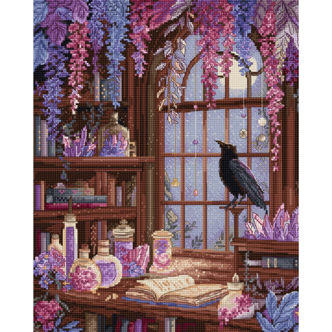 Cross Stitch Kit Crow and Library