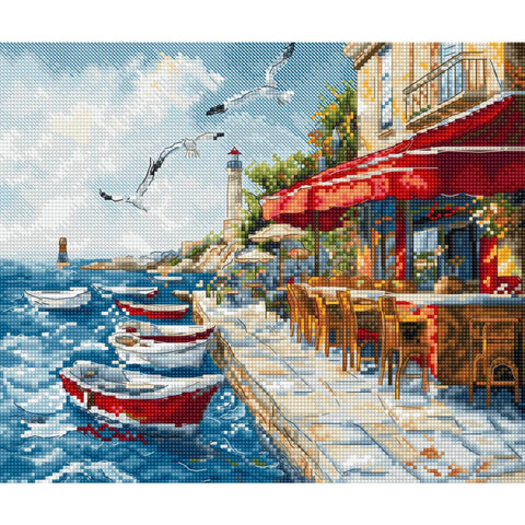 Cross Stitch Kit City Harbor Scene