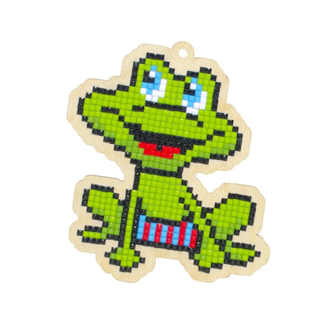 Wooden Diamond Painting Kit Colorful Frog