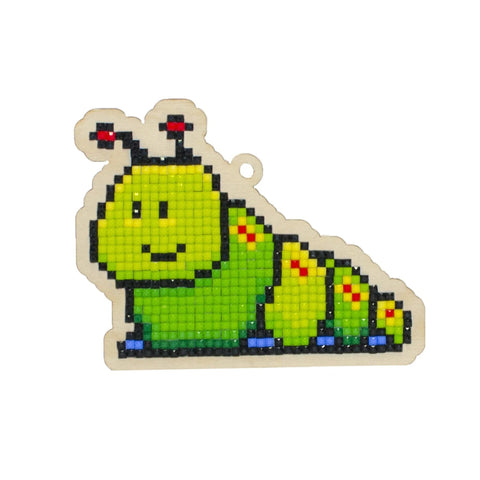 Wooden Caterpillar Diamond Painting Kit with Magnet