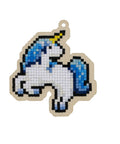 Wooden Diamond Painting Kit Blue Unicorn