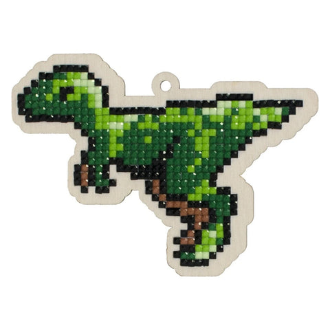 Wooden Raptor Dinosaur Diamond Painting DIY Kit