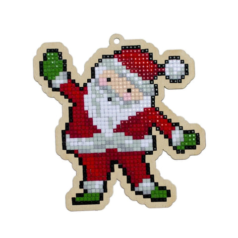 Wooden Santa Claus Diamond Painting Kit