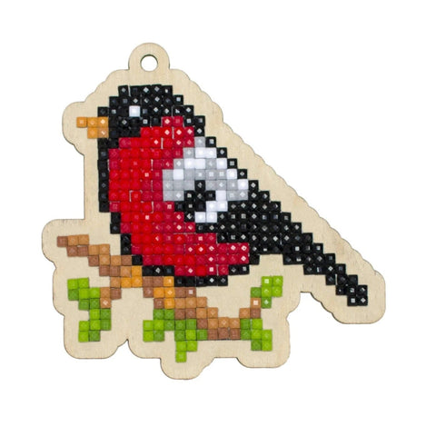 Wooden Diamond Painting Kit with Bullfinch