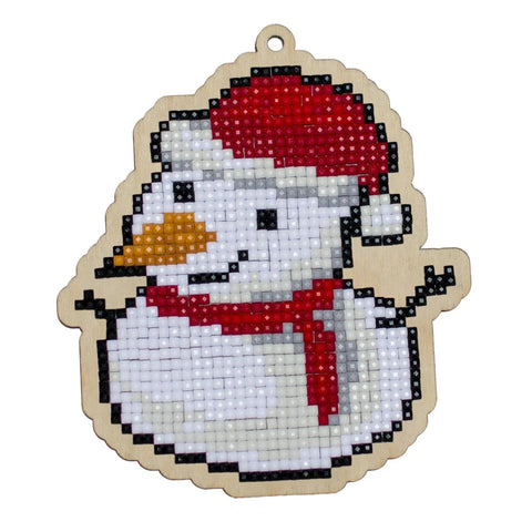 Wooden Snowman Diamond Painting Kit