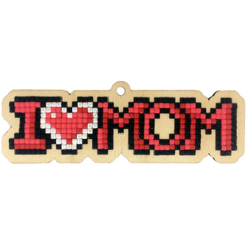 Wooden Diamond Painting DIY Kit I Love Mom