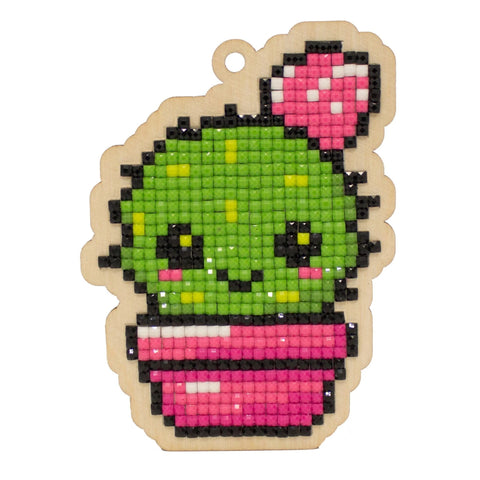 Wooden Cactus Diamond Painting Kit