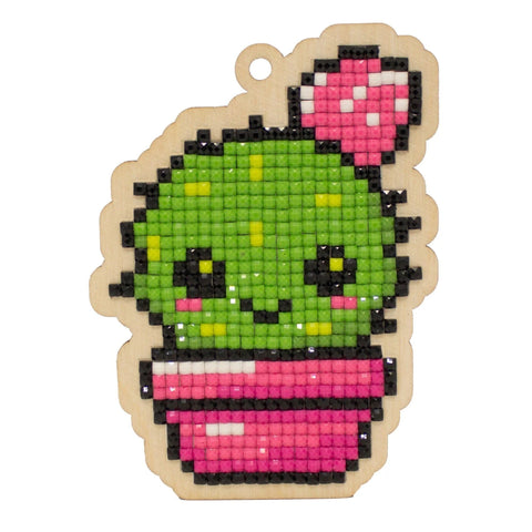 Wooden Cactus Diamond Painting Kit