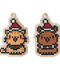 Wooden Diamond Painting Kit with Christmas Kittens