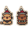 Wooden Diamond Painting Kit with Christmas Kittens
