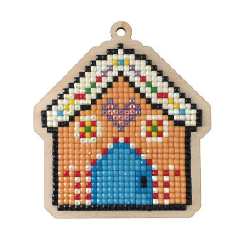 Wooden Diamond Painting Kit Gingerbread House Design