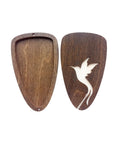 Wooden Scissors Case with Hummingbird Design by Wizardi