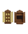 Wooden Needle Case with Yellow Window Motif