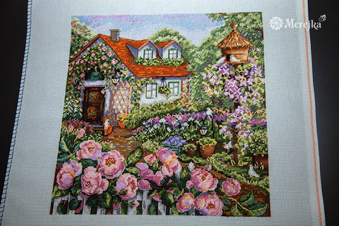 House in Roses SK78 cross stitch kit by Merejka